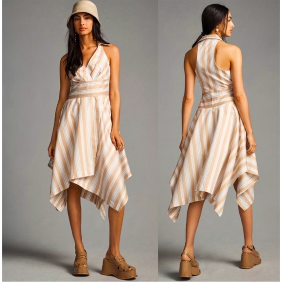 Anthropologie NWT Maeve Asymmetrical Wrap
Shirt Dress Size 6. - Picture 2 of 16